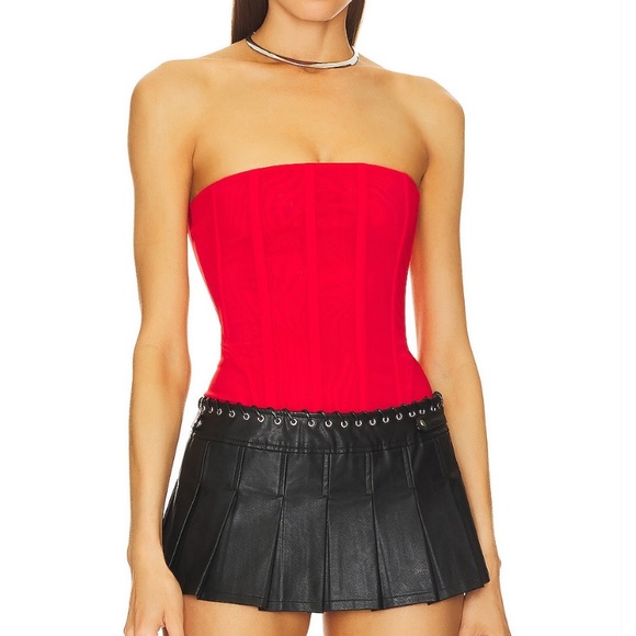 Miaou Tops - Miaou Libra strapless Corset in Red